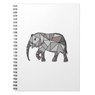 Elephant Geometric Bishop Gray Notizblock