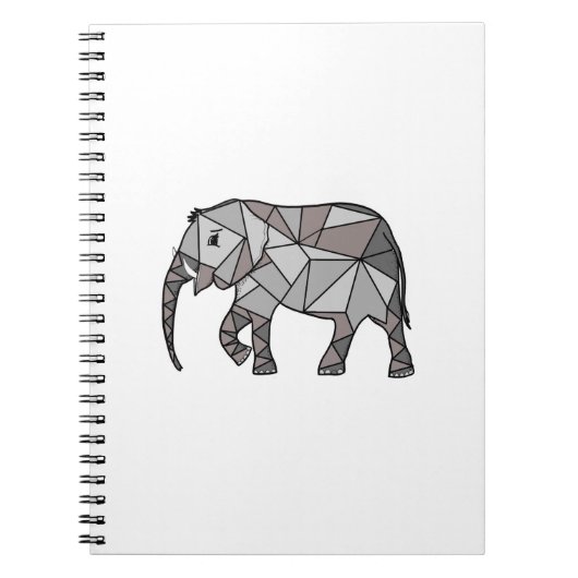 Elephant Geometric Bishop Gray Notizblock (Vorderseite)