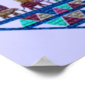 Elephant Geometric Hannukah Menorah Print Poster (Ecke)