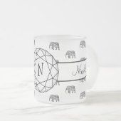 Elephant Geometric Monogram Black and White Two-T Mattglastasse (VorderseiteRechts)