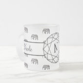 Elephant Geometric Monogram Black and White Two-T Mattglastasse (Vorderseite Links)