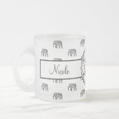 Elephant Geometric Monogram Black and White Two-T Mattglastasse (Links)