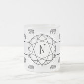 Elephant Geometric Monogram Black and White Two-T Mattglastasse (Mittel)
