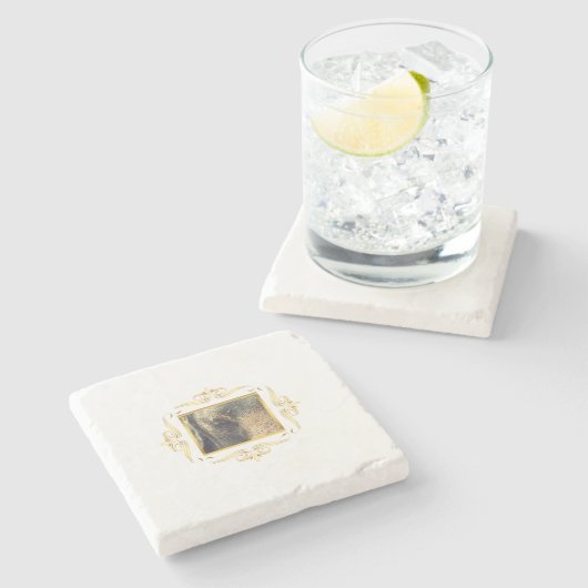 Elephant Gerahmt Steinuntersetzer (Seitenansicht)