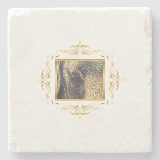 Elephant Gerahmt Steinuntersetzer (Vorderseite)