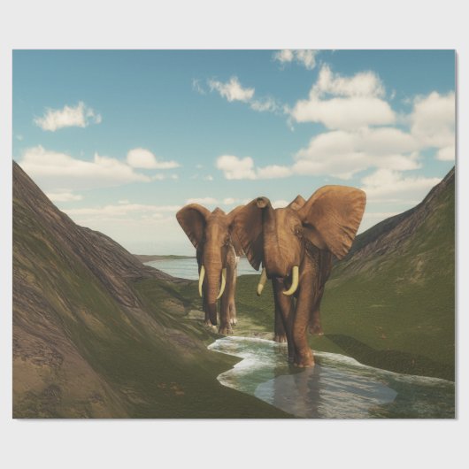 Elephant Geschenkpapier (Flach)