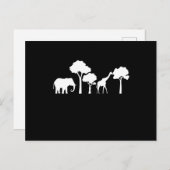 Elephant Giraffe Africa Zoo Safari Elephant Gift Postkarte (Vorne/Hinten)
