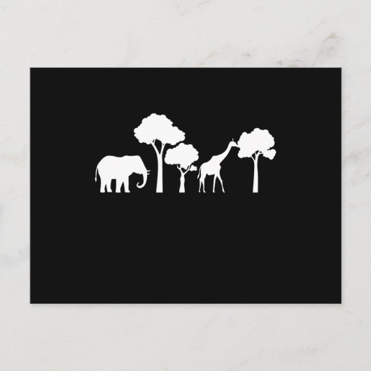 Elephant Giraffe Africa Zoo Safari Elephant Gift Postkarte (Vorderseite)