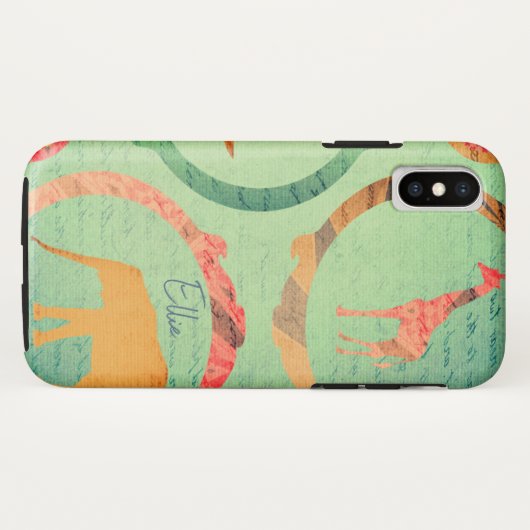 Elephant & Giraffe Collage Case-Mate iPhone Hülle (Rückseite (Horizontal))