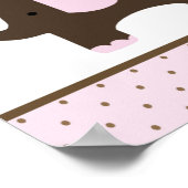 Elephant & Giraffe in rosa Baby Shower Banner Poster (Ecke)