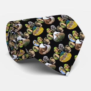 Elephant, Giraffe, Zebra Footprint Neck Tie Krawatte
