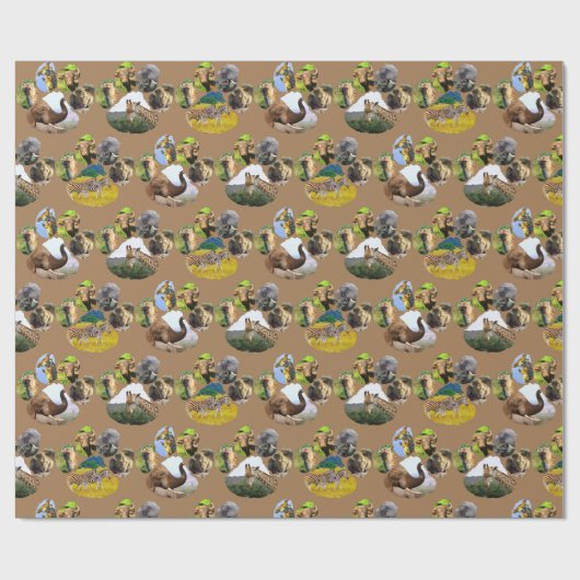 Elephant, Giraffe, Zebra-Papier zum Umblättern des Geschenkpapier (Flach)