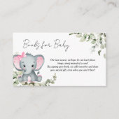 Elephant Girl Baby Shower Books für Baby Begleitkarte (Vorderseite)