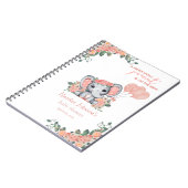 Elephant Girl Baby Shower Notizblock (Linke Seite)