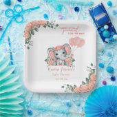 Elephant Girl Baby Shower Pappteller (Party)