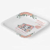 Elephant Girl Baby Shower Pappteller (Gewinkelt)