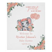 Elephant Girl Baby Shower Poster (Vorderseite)