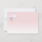 Elephant Girl Balloon Babydusche Danke Karte (Rückseite)