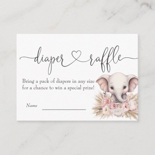 Elephant Girl Boho Kinderduschmaschine Windelwanne Begleitkarte (Vorderseite)