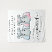 Elephant Girl Boy Twins Baby Dusche Willkommen Wandteppich (Vorderseite (Horizontal))