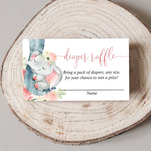 Elephant Girl Duschdiapkarten Begleitkarte