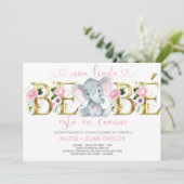 Elephant Girl Dusche Einladung, Spanisch. Einladung (Stehend Vorderseite)