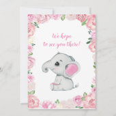 Elephant Girl Invasion, Rose rustikal, rosa Einladung (Rückseite)