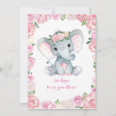 Elephant Girl Invasion, Rose rustikal, rosa Einladung (Rückseite)