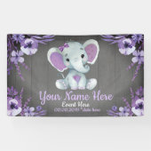 Elephant Girl Lila Background Banner Floral (Horizontal)