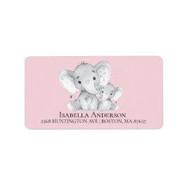 Elephant Girls Baby Shooting Address Label Adressaufkleber