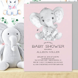 Elephant Girls Babydusche Einladung