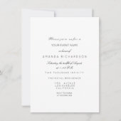 Elephant Glitzer Baby Shower Girl Gray White Einladung (Vorderseite)