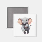 Elephant glücklich spielerischer Spaß beim Springe Magnet (Vorderseite/Rückseite)