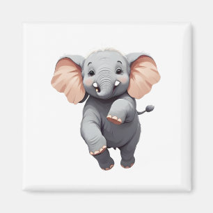 Elephant glücklich spielerischer Spaß beim Springe Magnet