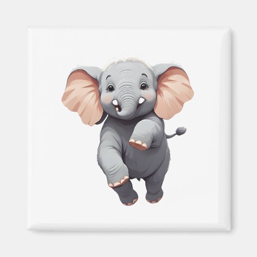 Elephant glücklich spielerischer Spaß beim Springe Magnet (Vorne)