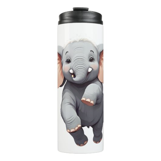 Elephant glücklich spielerischer Spaß beim Springe Thermosbecher (Vorderseite)