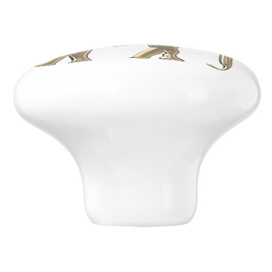 Elephant Gold Elegant Monogram Name Keramikknauf (Seitenansicht)