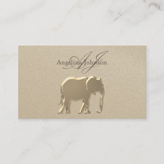 Elephant Gold Foil Elegante Beruflich Visitenkarte (Vorderseite)