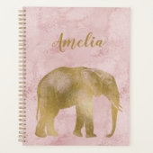 Elephant Gold Pink Suede Planner Planer (Vorderseite)