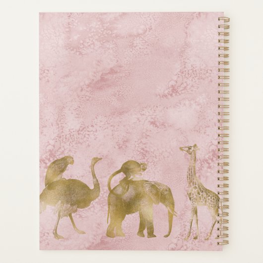 Elephant Gold Pink Suede Planner Planer (Rückseite)