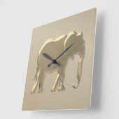Elephant Gold Quadratische Wanduhr (Winkel)