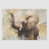 Elephant Gold Tropical Palm Seidenpapier (Vorderseite)