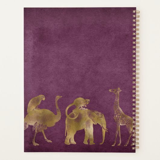 Elephant Gold Violet Suede Planner Planer (Rückseite)