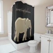 Elephant Golden Black Monogram elegant Luxuriös Duschvorhang (Beispiel)