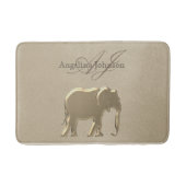 Elephant Golden Elegant Sandstone Monogram Class Badematte (Vorderseite)