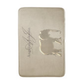 Elephant Golden Elegant Sandstone Monogram Class Badematte (Vorderseite Vertikal)