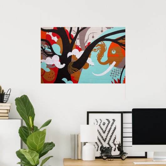 Elephant Graffiti Poster (Heimbüro)