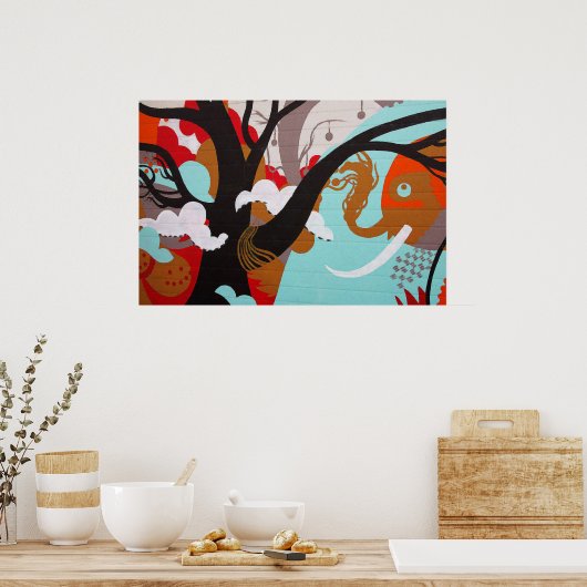 Elephant Graffiti Poster (Küche)