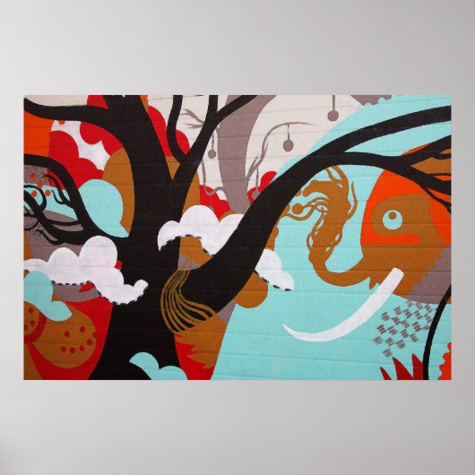 Elephant Graffiti Poster (Vorne)