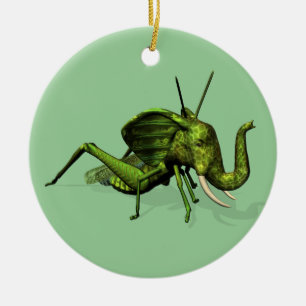 Elephant Grasshopper Crossbreed Keramik Ornament